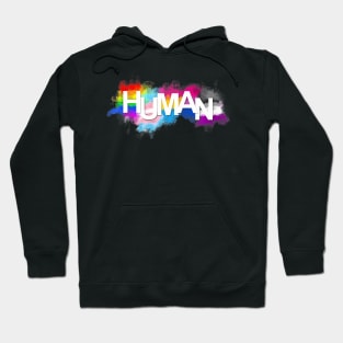 Unique Hand Drawn HUMAN Flags Paint Gay Pride Flag Queer Hoodie